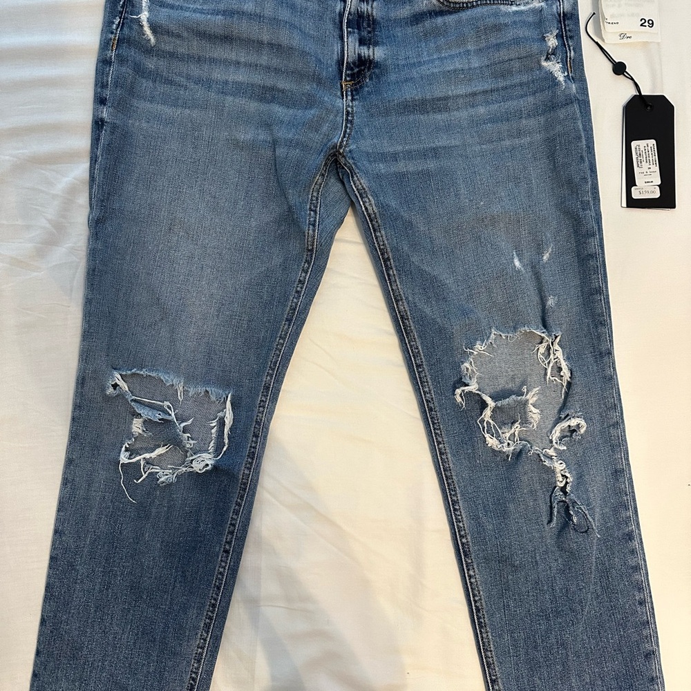 rag & bone Light Blue Distressed Boyfriend Jeans - Picture 2 of 8